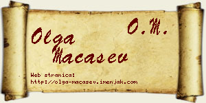 Olga Maćašev vizit kartica